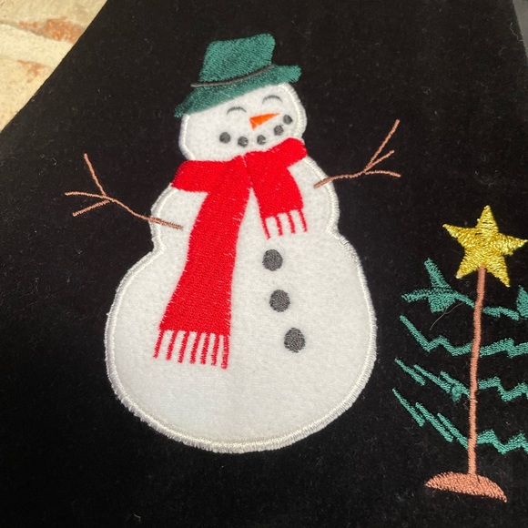 WESTBOUND Black Velvet Texture Snowman Christmas Holiday Vest Women’s Size XL - Picture 2 of 11